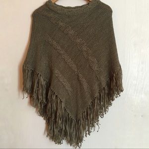 August Silk Fringe Poncho